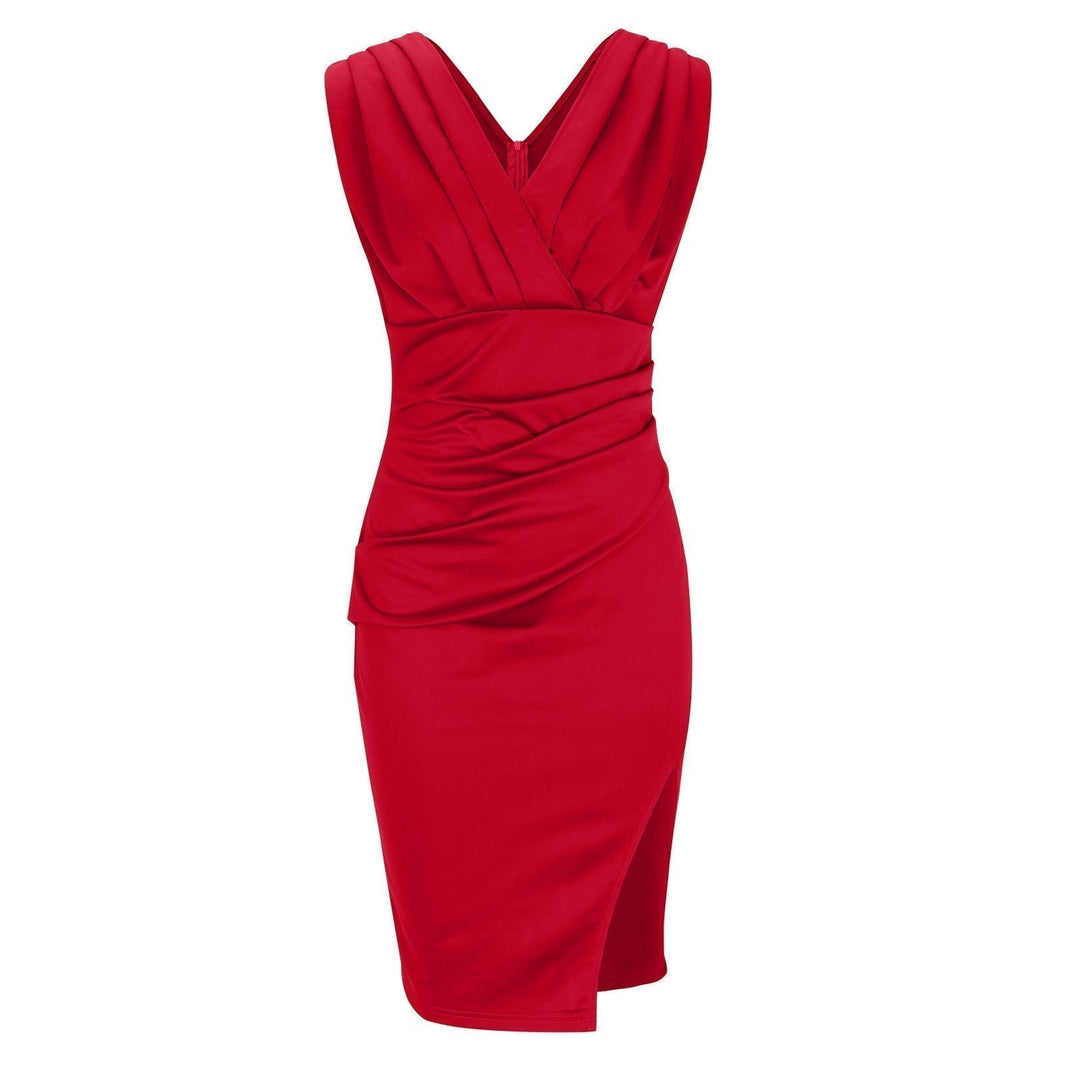 Maud™ | Robe Élégante avec Décolleté en V et Fente