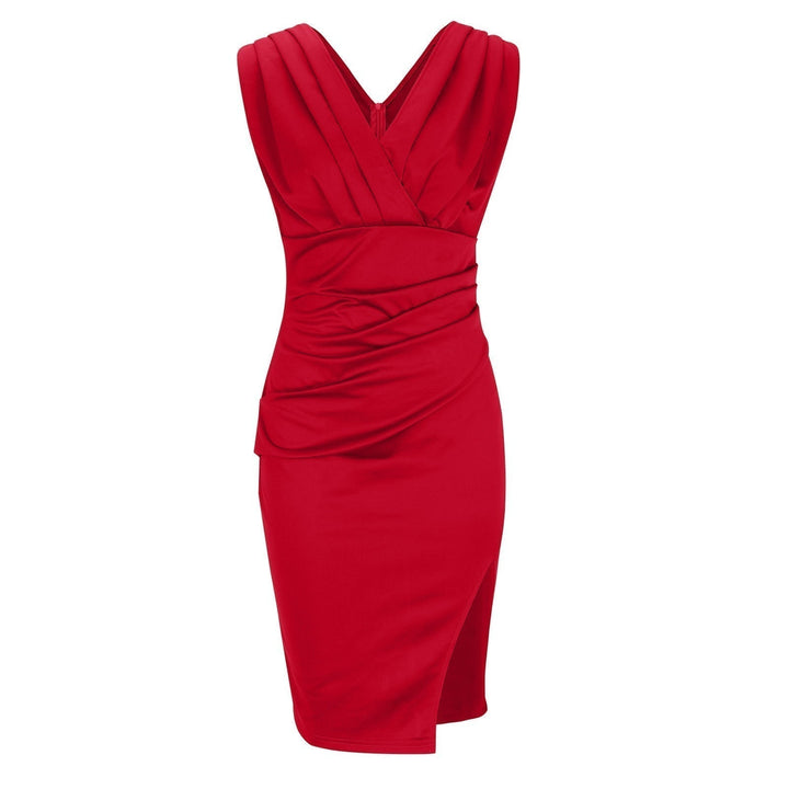 Maud™ | Robe Élégante avec Décolleté en V et Fente