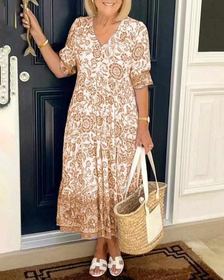 Keisha | Robe Florale Élégante à Col V