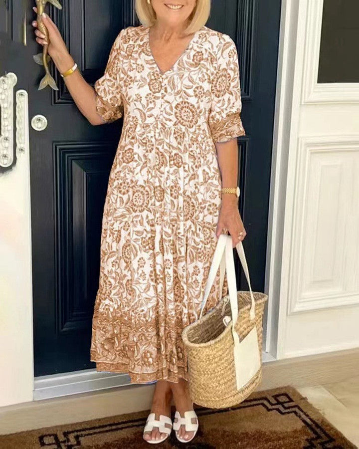Keisha | Robe Florale Élégante à Col V