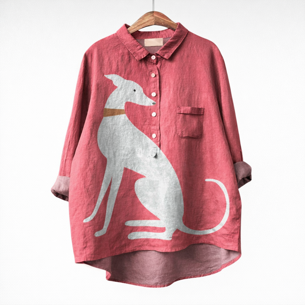 Elara · Blouse Élégante à Motif Canin avec Offre Spéciale