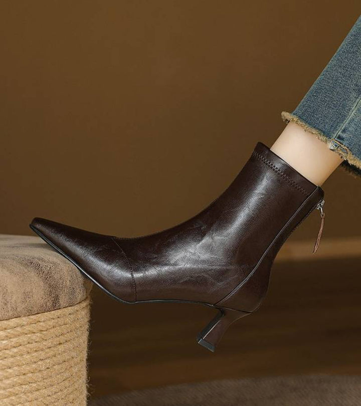 Elara · Bottines en cuir à talon raffiné