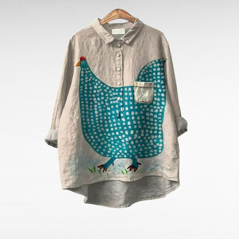 Céline | Blouse d'été en lin élégante