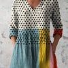 Lillian | Chemise V-Neck à Pois Géométriques