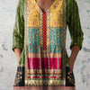 Lily | Chemise V-Cou Florale Ethnique