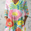 Stella | Chemise V-Neck Florale Douce