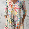 Hannah | Chemise V-Neck à Pois Aquarelle