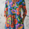 Abigail | Chemise V-Neck à Imprimé Floral Tropical