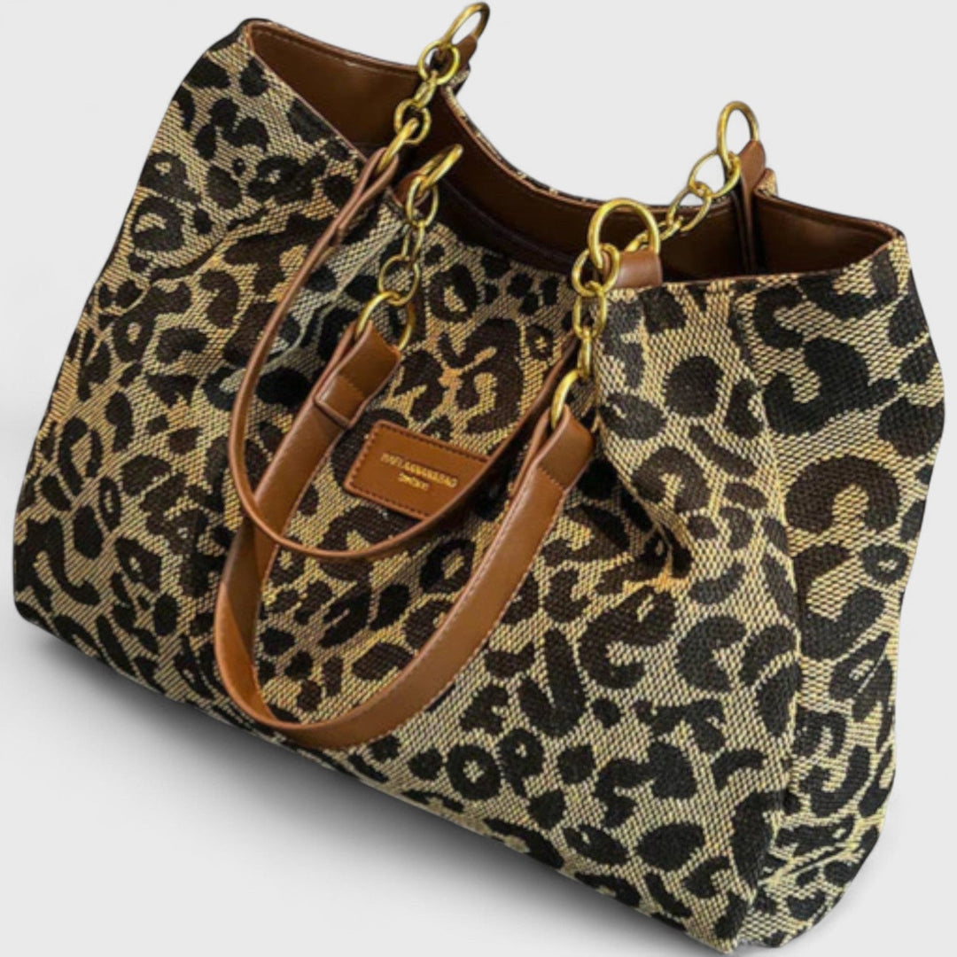 Elara · Sac Shopping en Toile à Motif Léopard