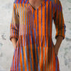 Layla | Chemise V-Neck à Rayures en Colorblock