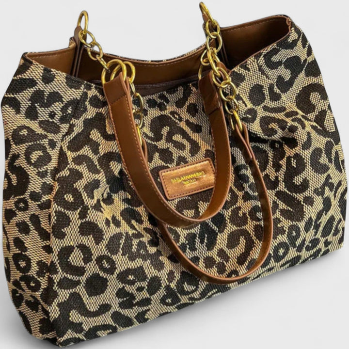 Elara · Sac Shopping en Toile à Motif Léopard