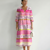 Calla | Robe Midi à Rayures à Motif Facile