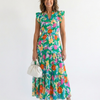 Lila | Robe Midi Évasée à Imprimé Floral