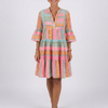 Maelle | Robe à Imprimé Géométrique à Col V, Longueur Genou