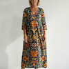 Elise | Robe Midi Florale Ornée