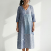 Nolan | Robe Midi Patchwork Ajustée
