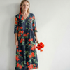 Cyrus | Robe Midi Fleurie Drapeau Calme