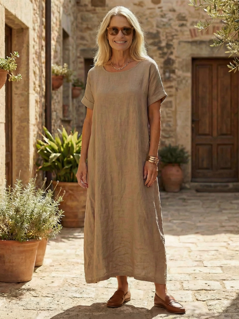 Rosaline | Robe de jour en lin simple