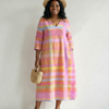 Tessa | Robe Midi Rayée Drapeau Facile