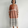 Remy | Robe Midi à Rayures Mélangées