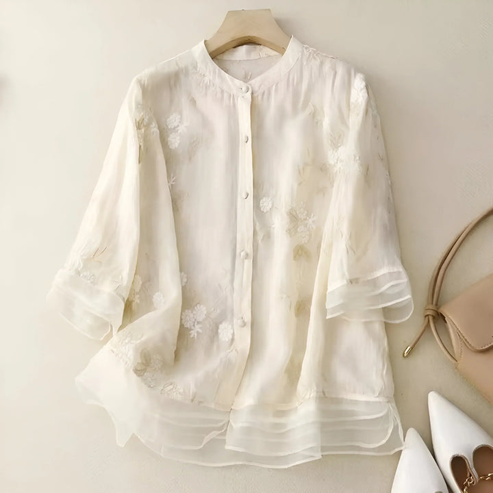 Elara · Top en Coton Brodé Mila