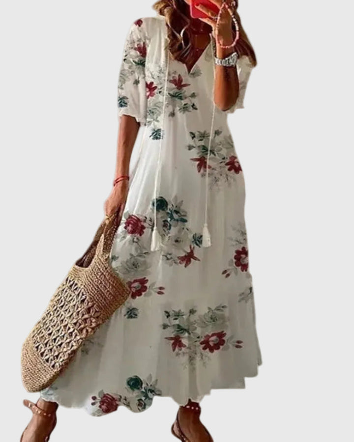 Amalia | Robe Maxi Vintage Boho d'Été