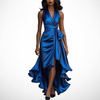 La Scintilla | Robe en Satin Drapé à la Taille