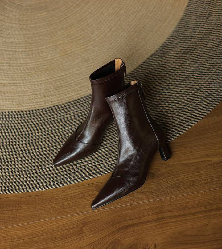 Elara · Bottines en cuir à talon raffiné