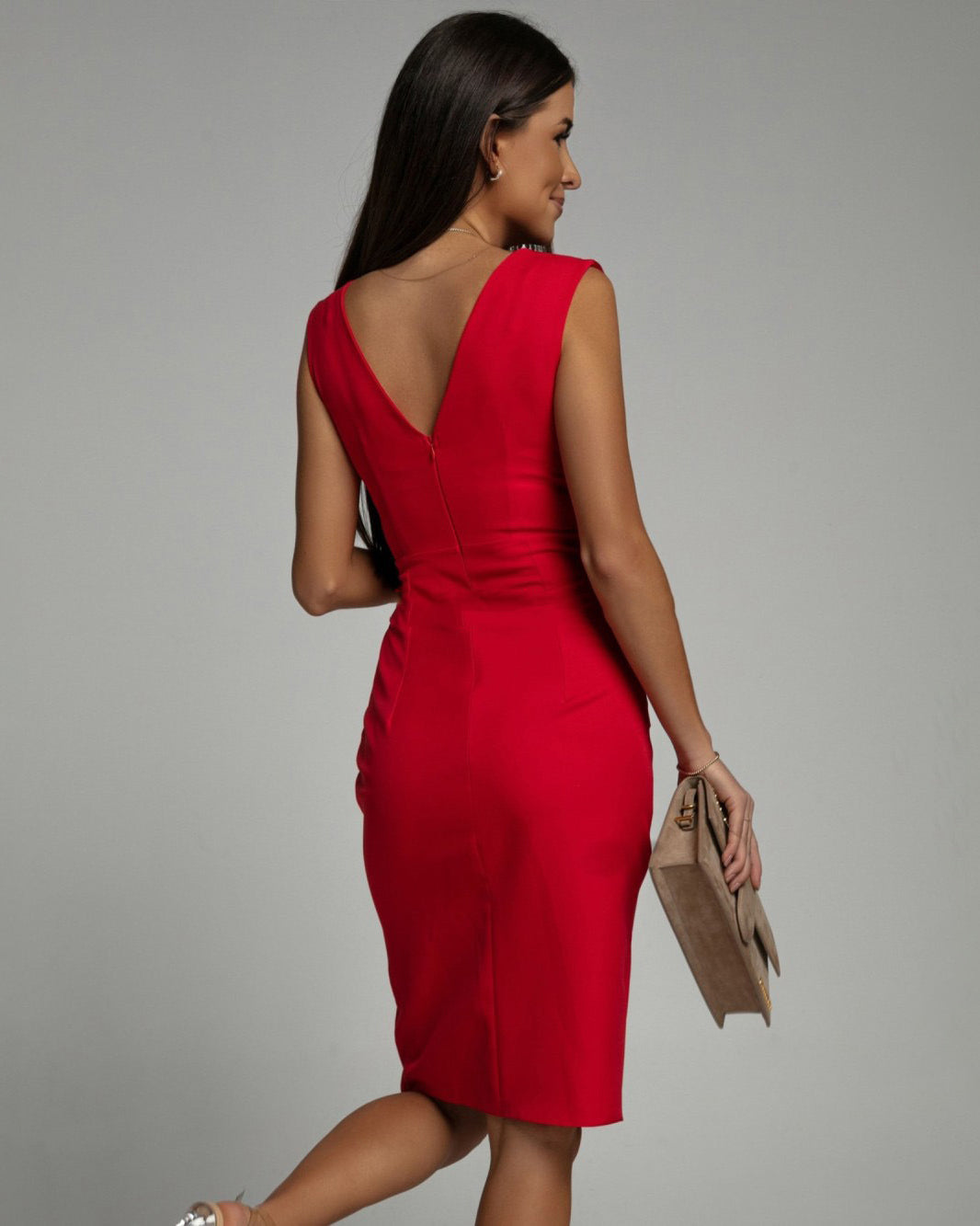 Maud™ | Robe Élégante avec Décolleté en V et Fente
