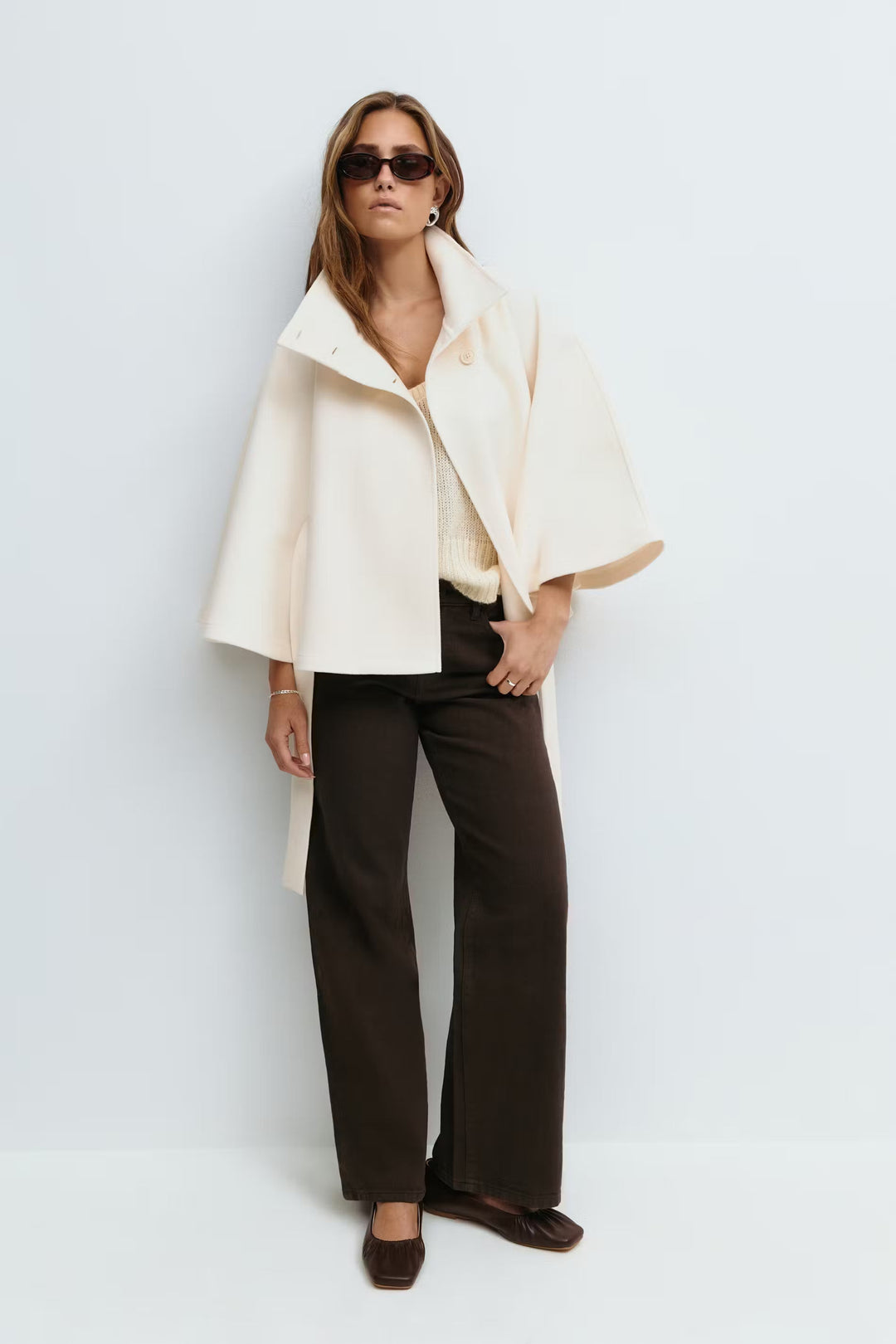 Elara · Cape Jacket with Belt