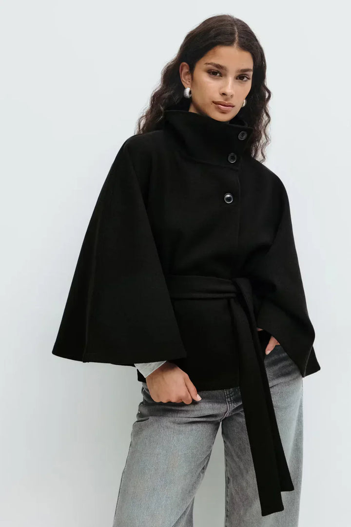 Elara · Cape Jacket with Belt