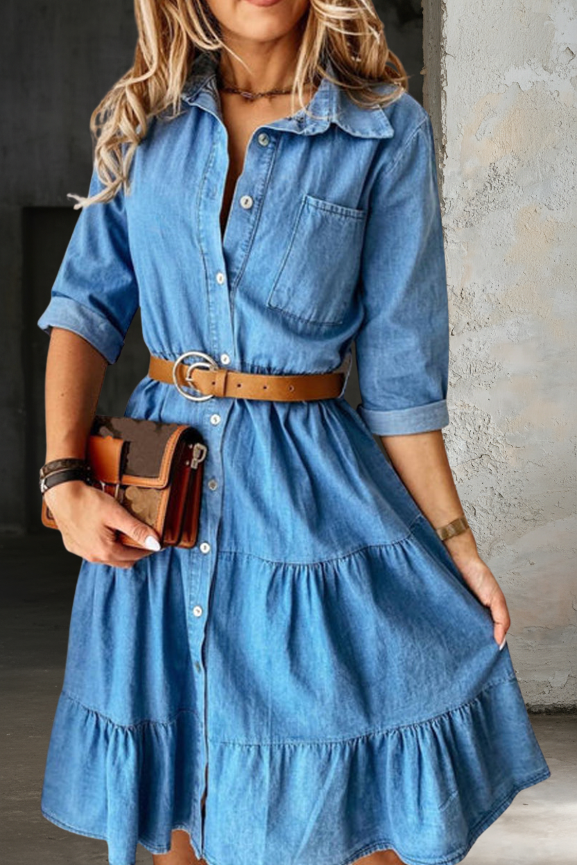 Barbara | Robe en denim décontractée et élégante