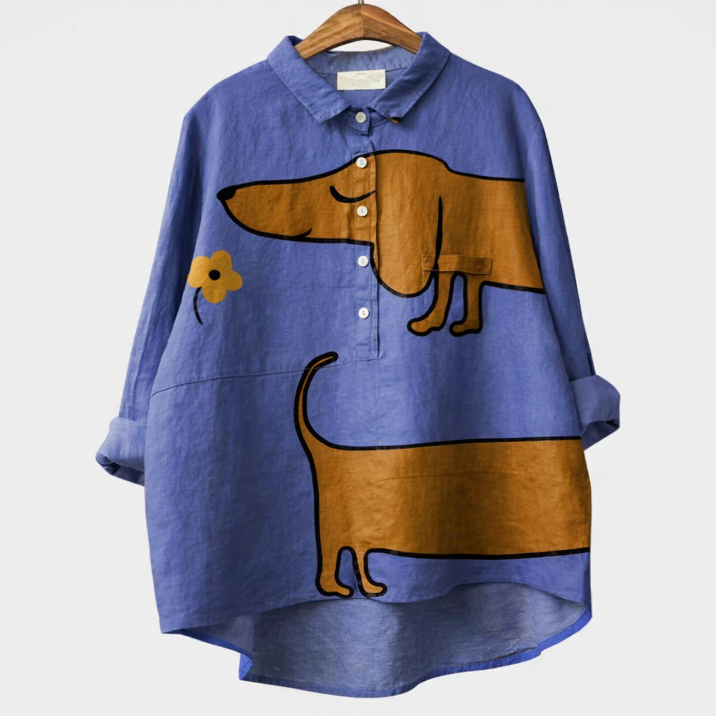 Elara · Blouse Élégante à Motif Canin avec Offre Spéciale