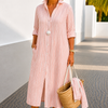 Sophia | Robe Chemise Rayée Intemporelle avec Confort Élégant