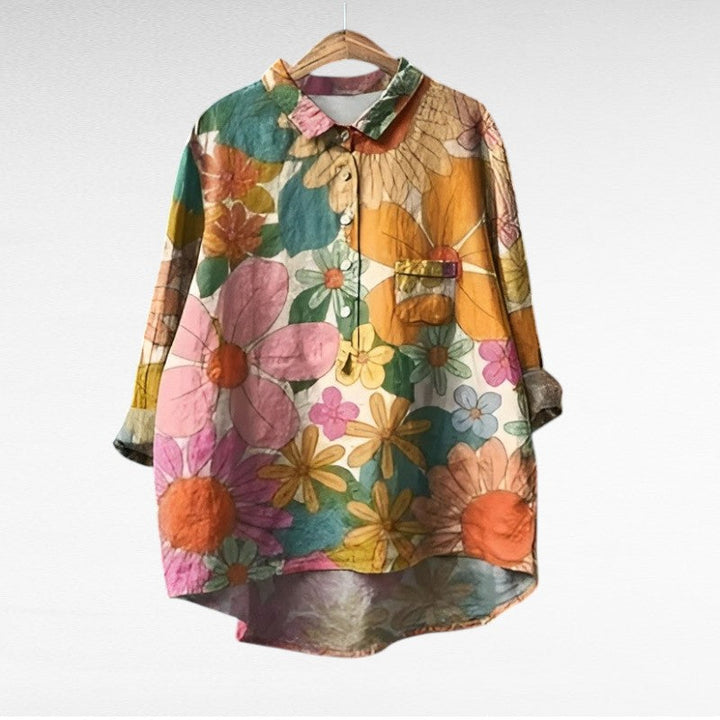 Camille | Blouse d'été en lin élégante
