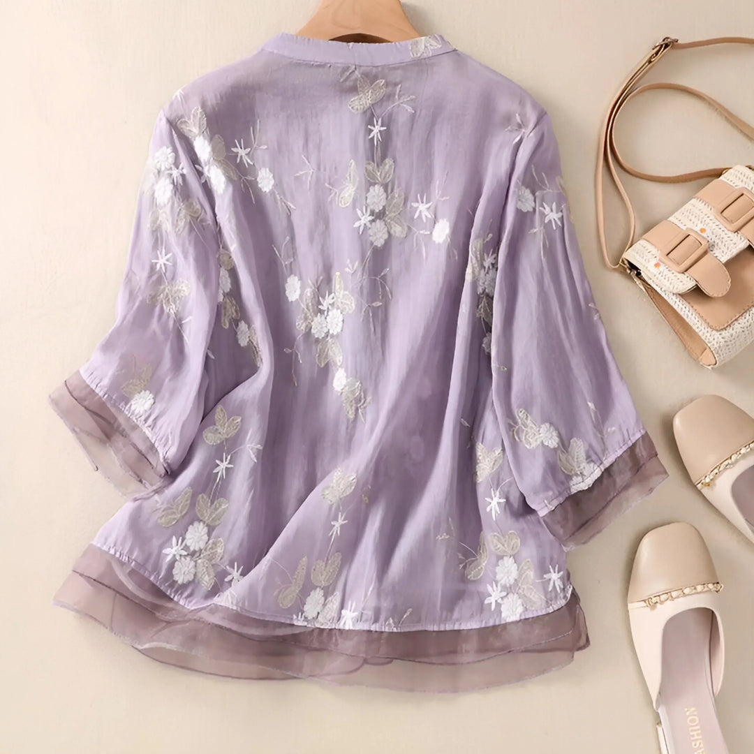 Elara · Top en Coton Brodé Mila