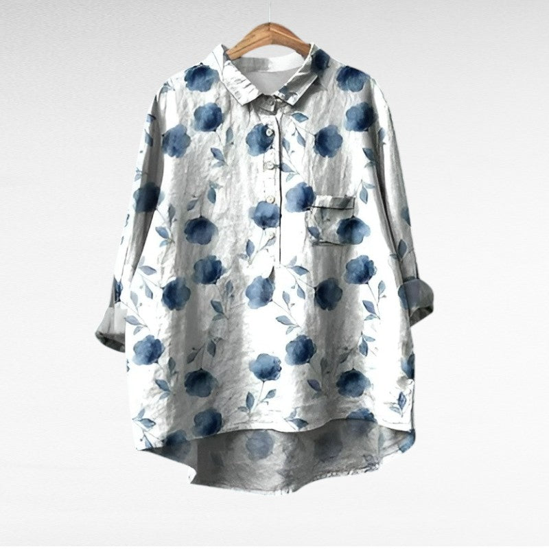 Camille | Blouse d'été en lin élégante