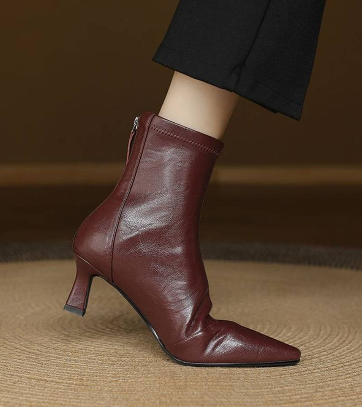 Elara · Bottines en cuir à talon raffiné