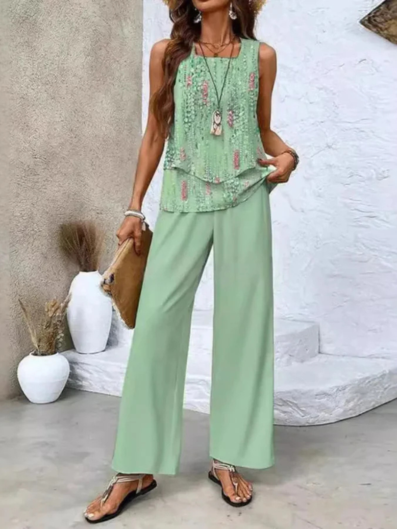 Ovelynra™ | Top sans manches et pantalon large