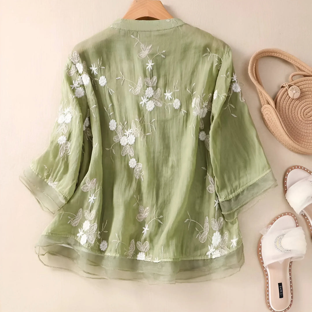 Elara · Top en Coton Brodé Mila