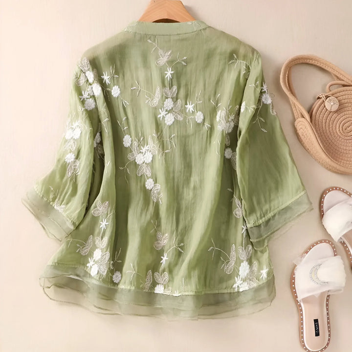 Elara · Top en Coton Brodé Mila