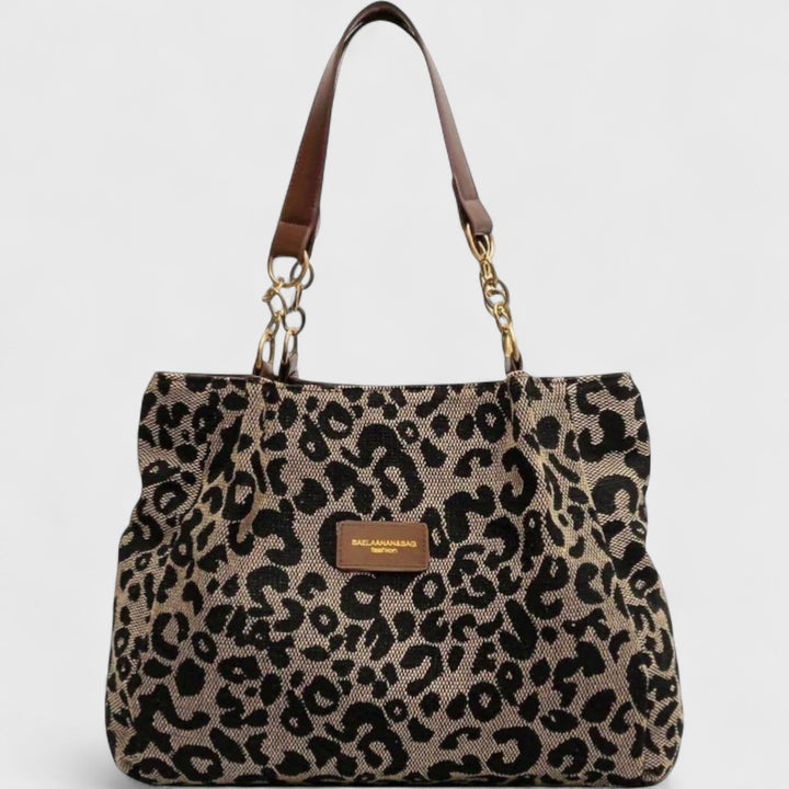 Elara · Sac Shopping en Toile à Motif Léopard