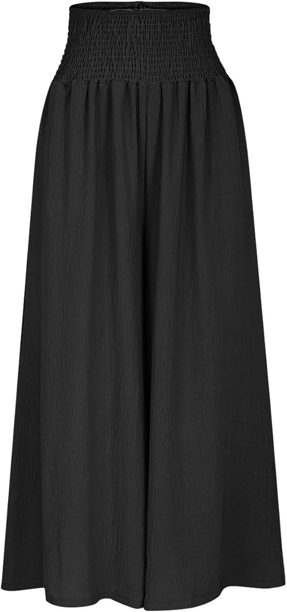 Elara · Pantalon large femme à taille smockée