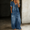 Maya | Salopette en Denim à Jambes Larges