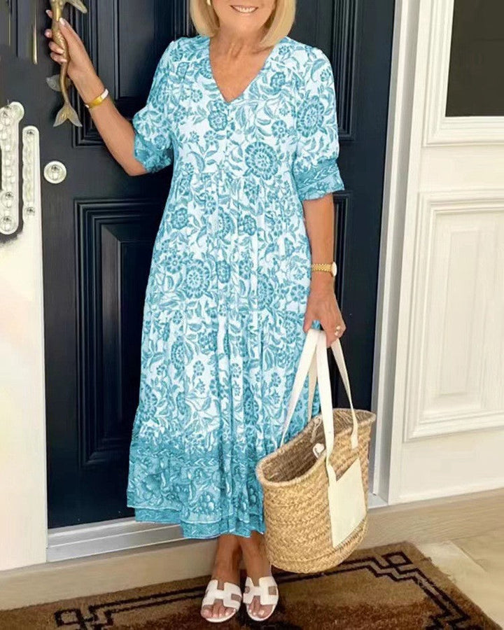 Keisha | Robe Florale Élégante à Col V