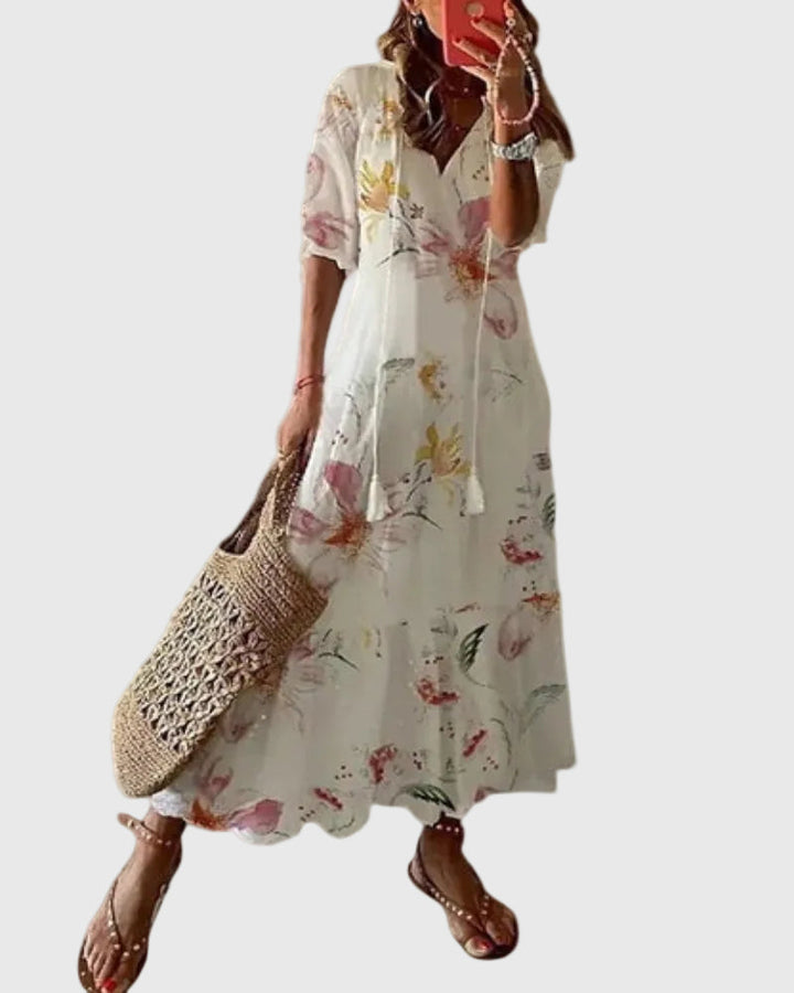 Amalia | Robe Maxi Vintage Boho d'Été