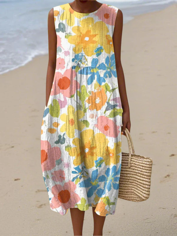 Ella™ | Robe Midi Florale Pastel