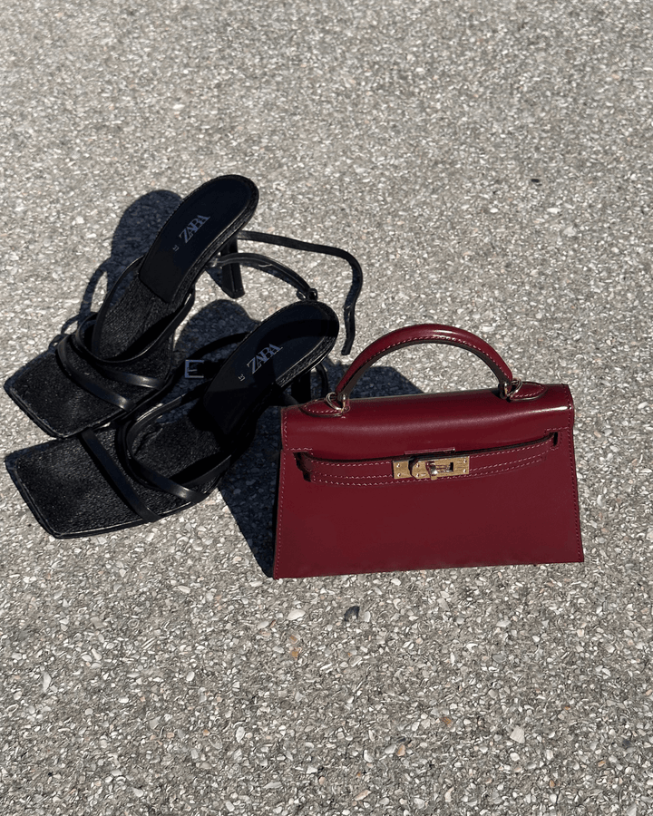 Elara · Élégant Mini Sac en Cuir Bordeaux
