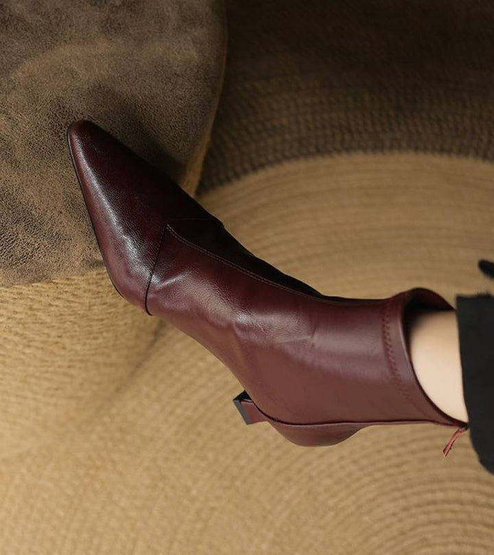 Elara · Bottines en cuir à talon raffiné