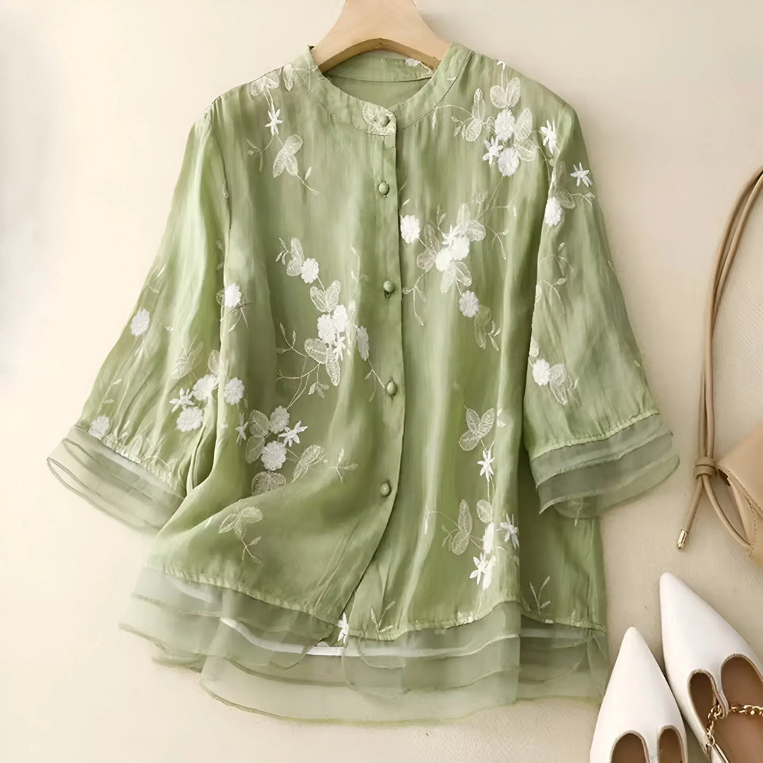 Elara · Top en Coton Brodé Mila